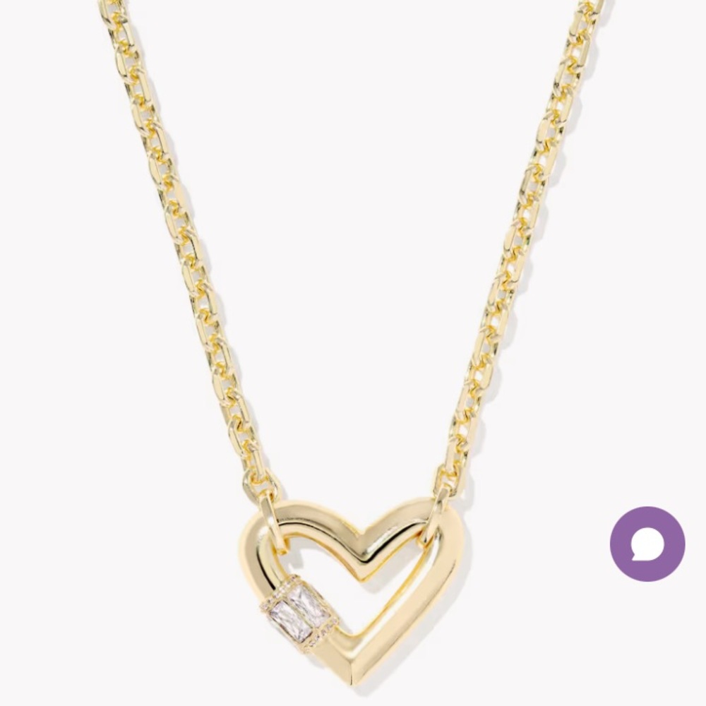 Kendra Scott, gold Emery heart necklace, NIB w/tag